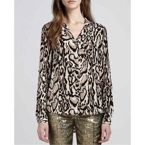 DVF Lorelai Leopard Silk Blouse